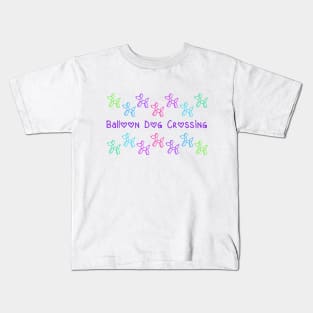 Balloon Dog Crossing Kids T-Shirt